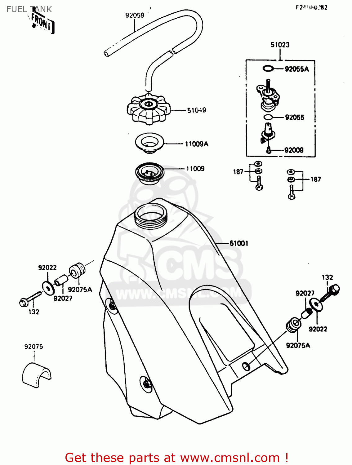FUEL TANK KX250-D2 1986 EUROPE UK AL