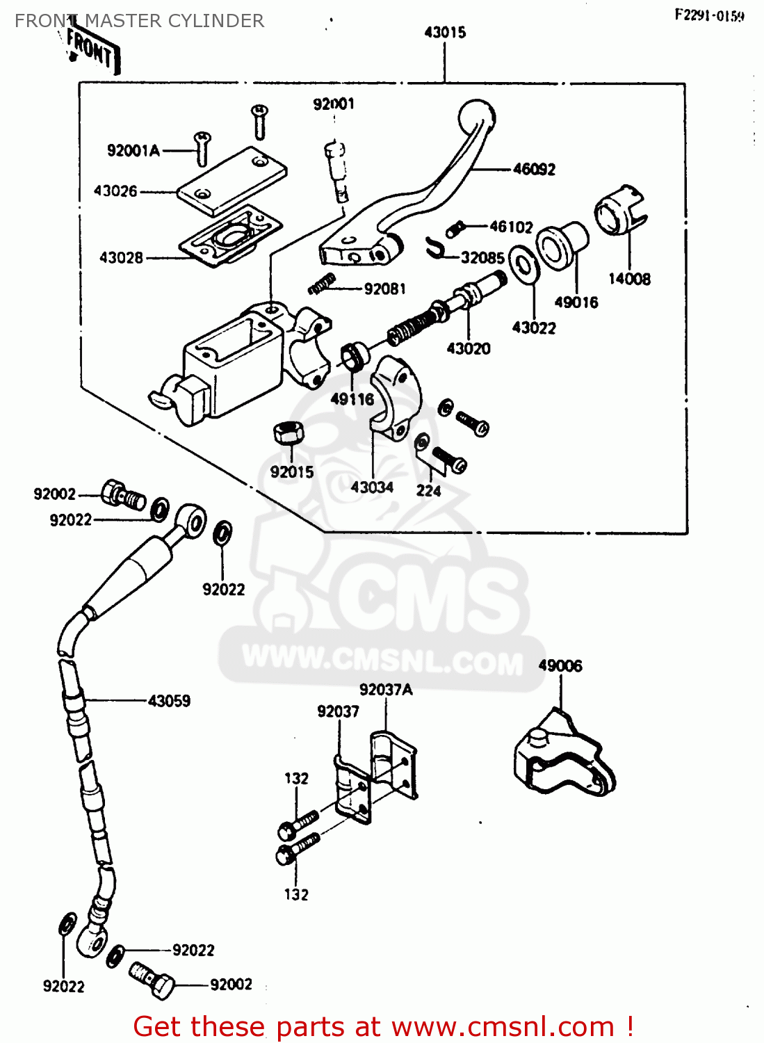 FRONT MASTER CYLINDER KX250-D2 1986 EUROPE UK AL
