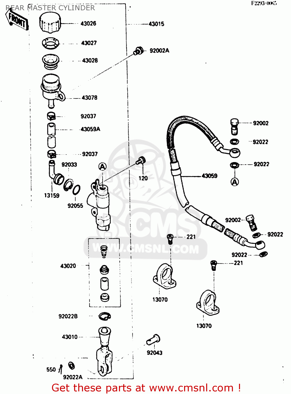 REAR MASTER CYLINDER KX250-D2 1986 EUROPE UK AL