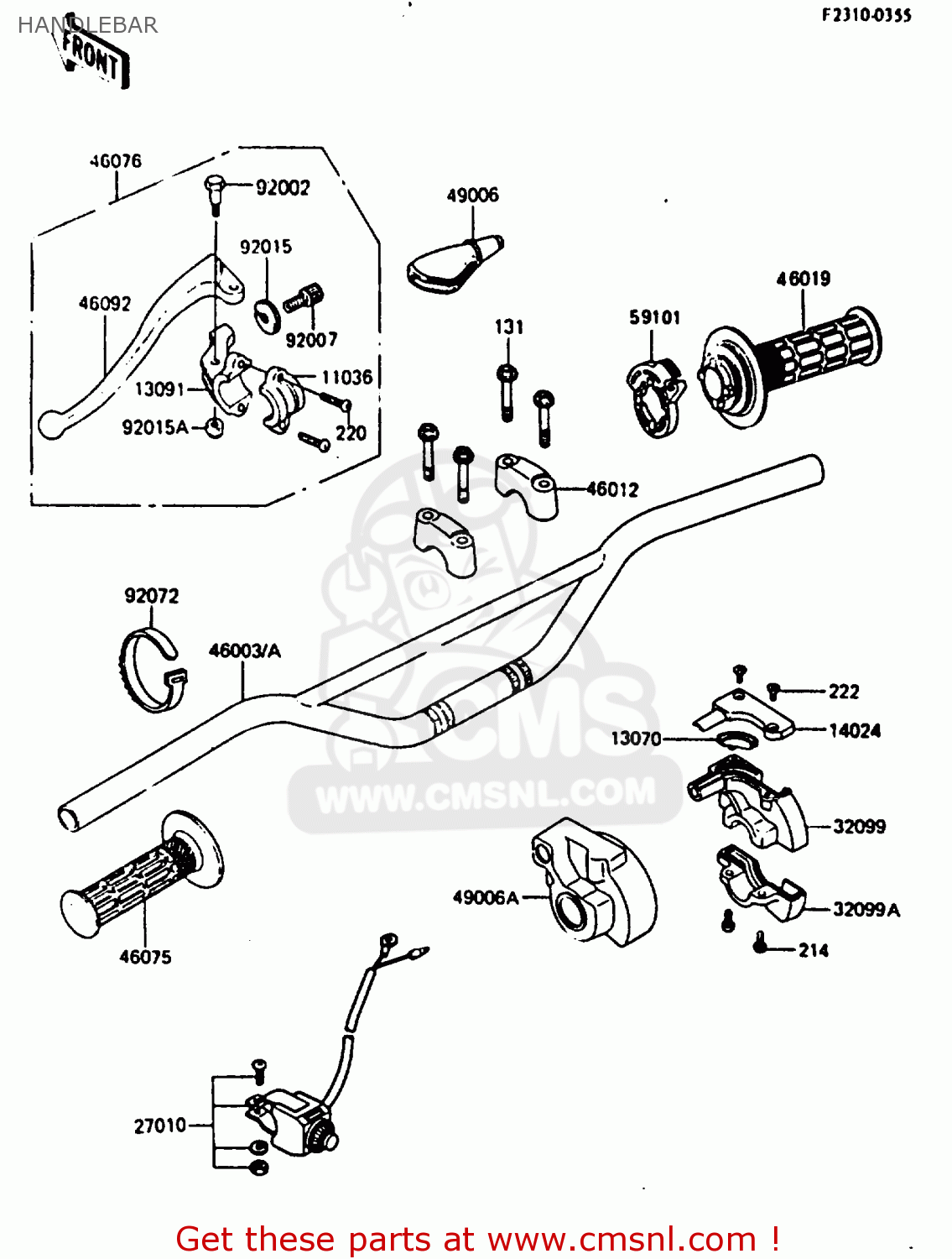 HANDLEBAR KX250-D2 1986 EUROPE UK AL