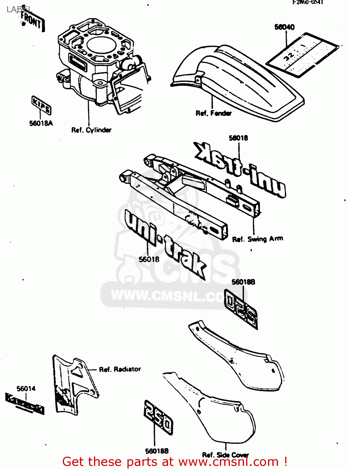 LABEL KX250-D2 1986 EUROPE UK AL