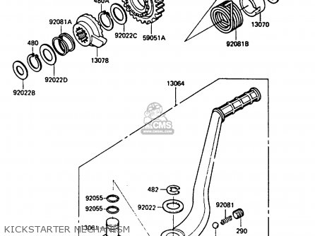 KICKSTARTER MECHANISM - KX250-D2 1986 EUROPE UK AL