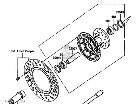 FRONT HUB - KX250-D2 1986 EUROPE UK AL