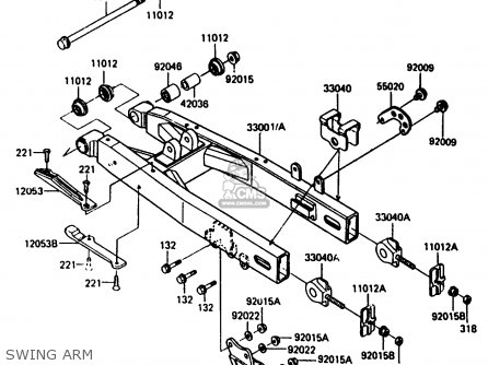 SWING ARM - KX250-D2 1986 EUROPE UK AL