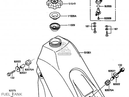 FUEL TANK - KX250-D2 1986 EUROPE UK AL