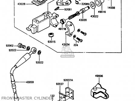 FRONT MASTER CYLINDER - KX250-D2 1986 EUROPE UK AL