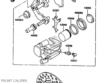 FRONT CALIPER - KX250-D2 1986 EUROPE UK AL