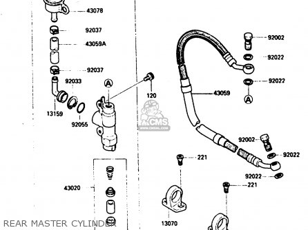 REAR MASTER CYLINDER - KX250-D2 1986 EUROPE UK AL