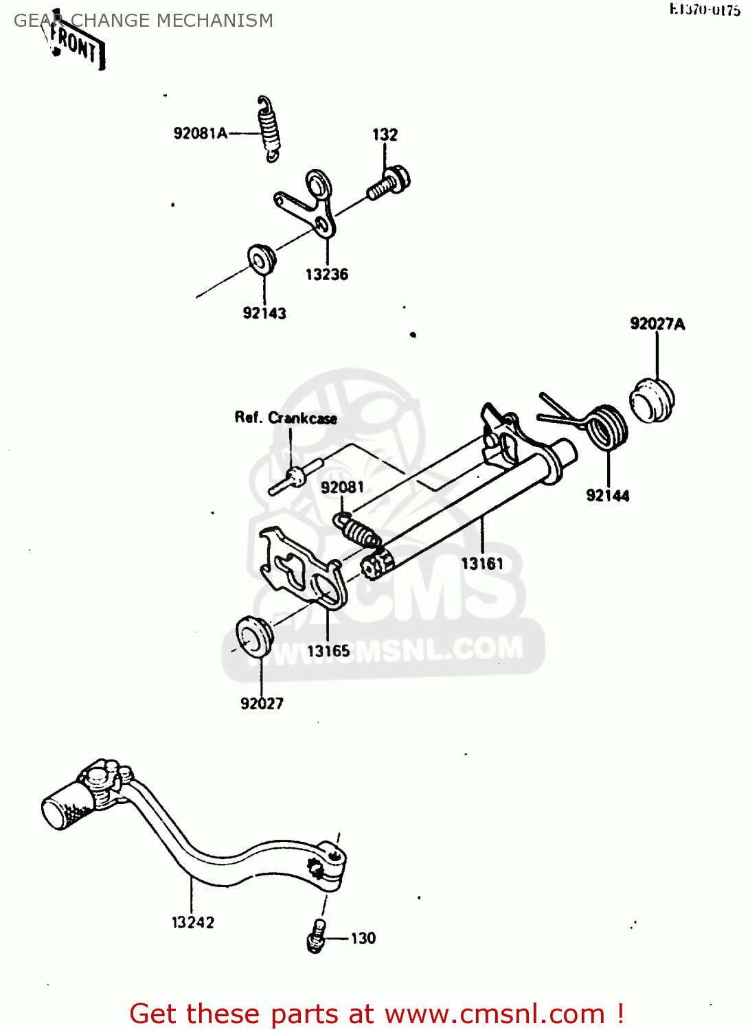GEAR CHANGE MECHANISM KX250-E1 1987 EUROPE UK AL