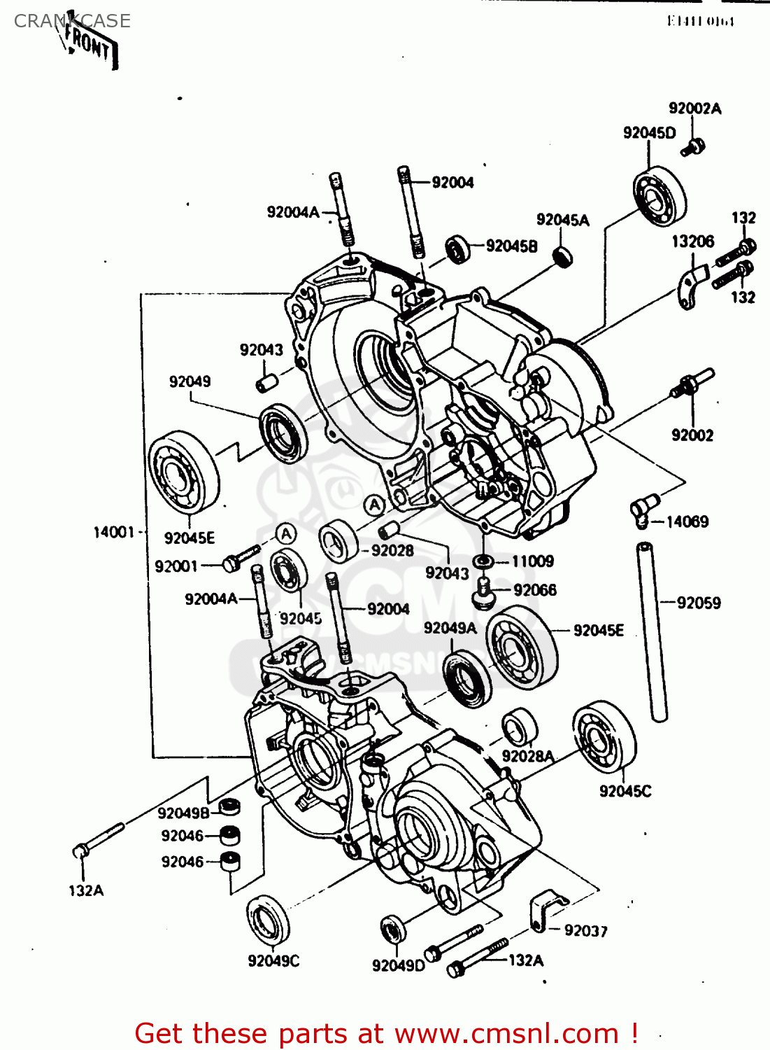 CRANKCASE KX250-E1 1987 EUROPE UK AL