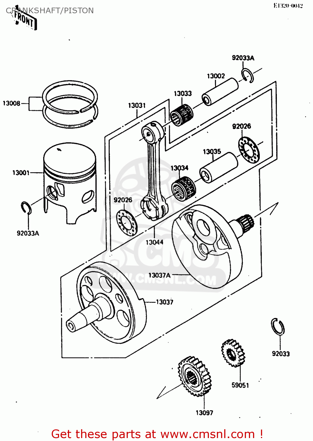 CRANKSHAFT/PISTON KX250-E1 1987 EUROPE UK AL