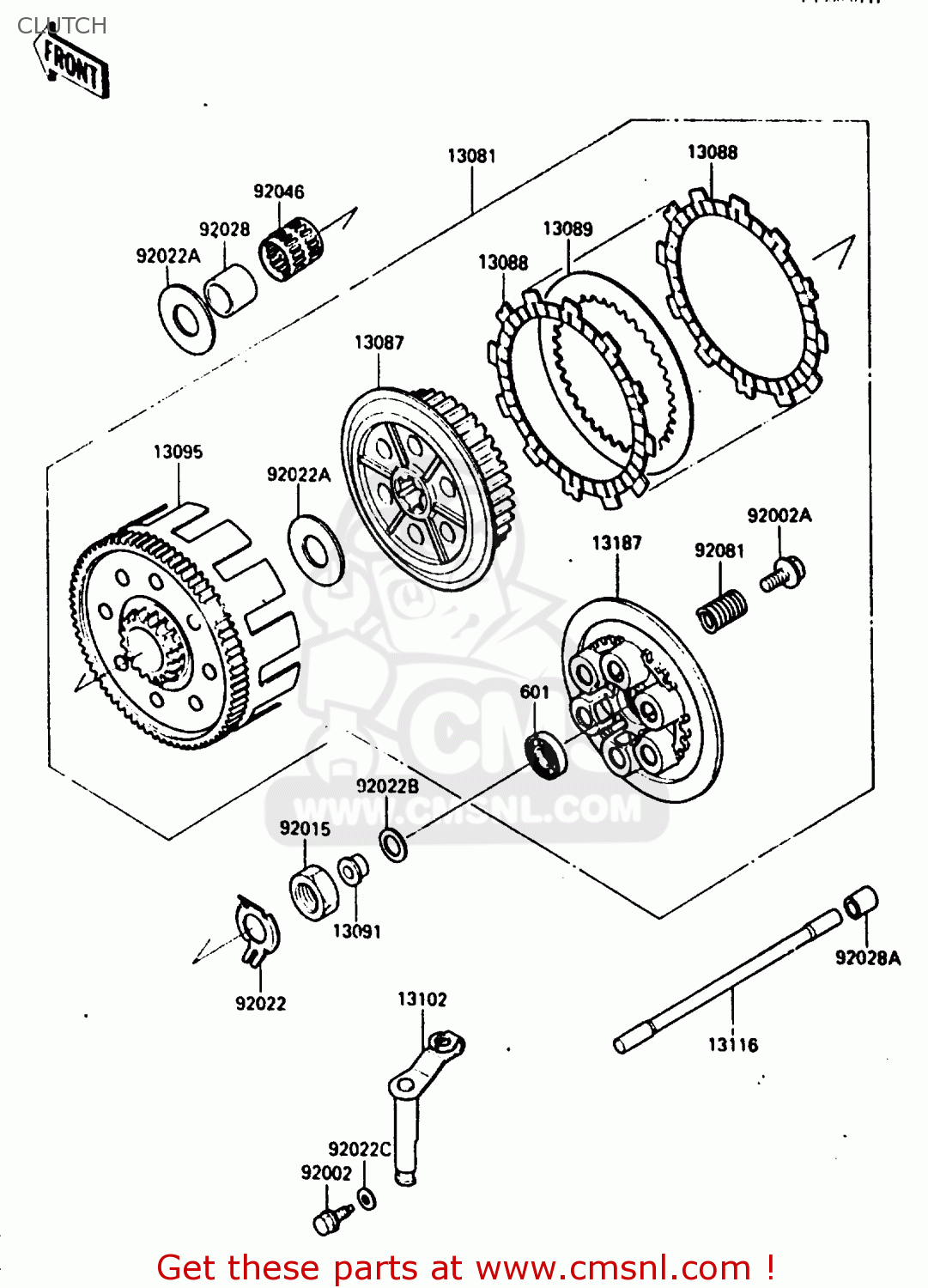 CLUTCH KX250-E1 1987 EUROPE UK AL