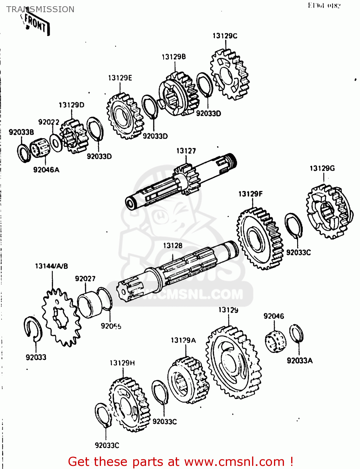 TRANSMISSION KX250-E1 1987 EUROPE UK AL