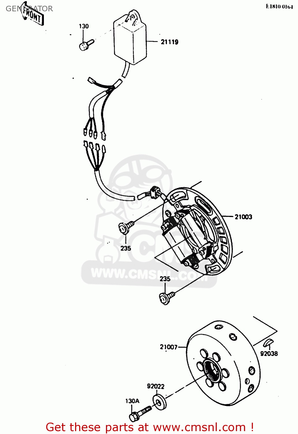 GENERATOR KX250-E1 1987 EUROPE UK AL