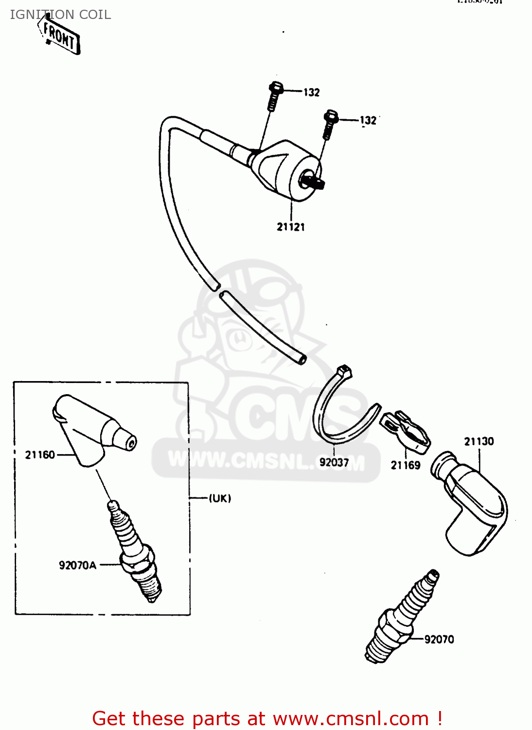 IGNITION COIL KX250-E1 1987 EUROPE UK AL