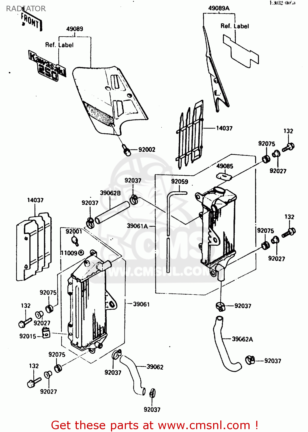 RADIATOR KX250-E1 1987 EUROPE UK AL