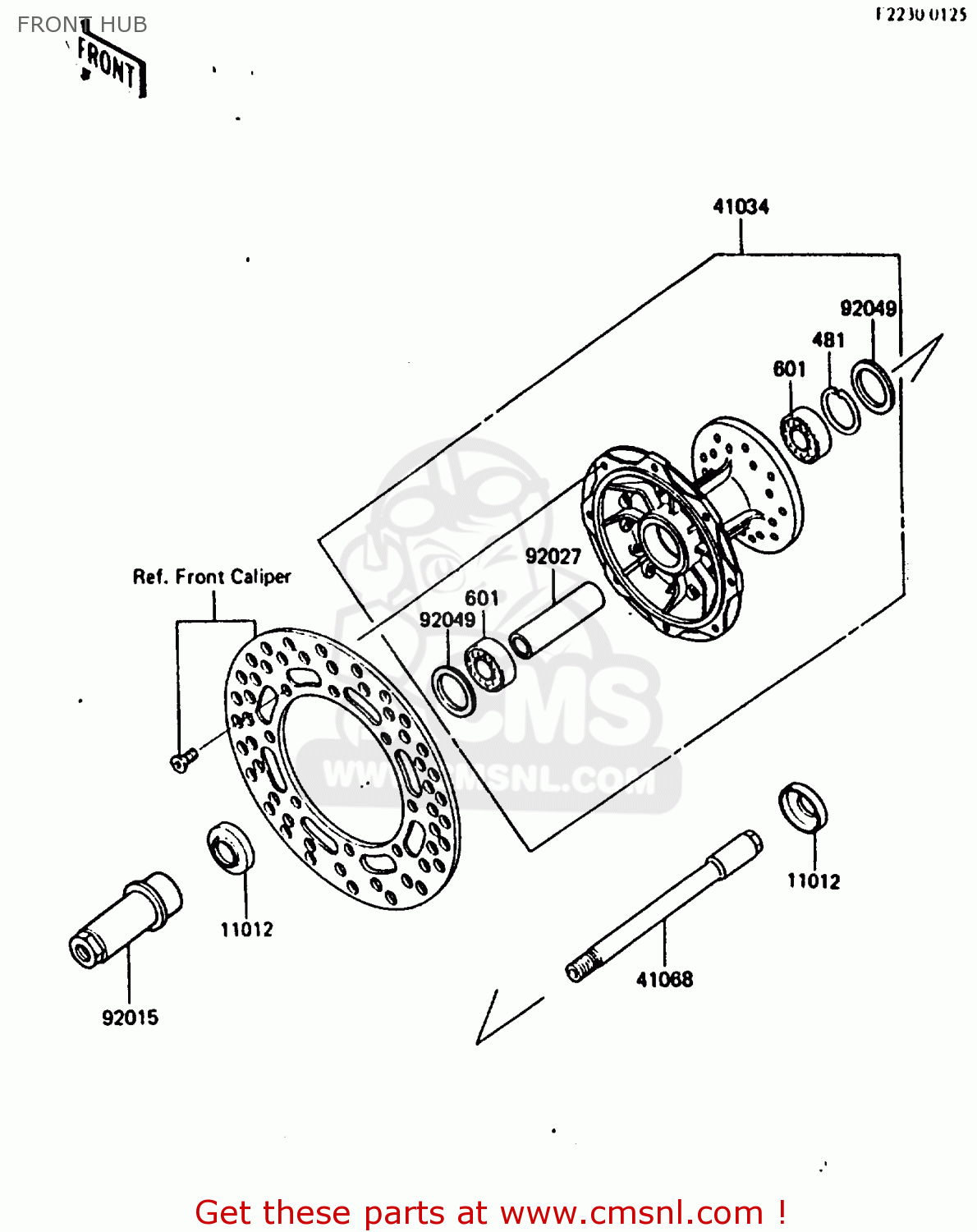 FRONT HUB KX250-E1 1987 EUROPE UK AL