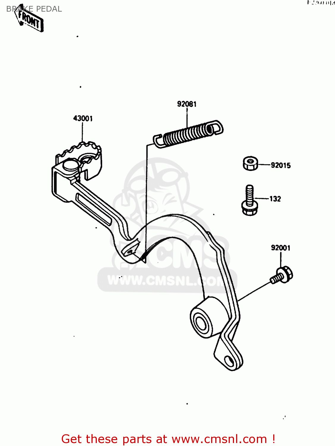 BRAKE PEDAL KX250-E1 1987 EUROPE UK AL