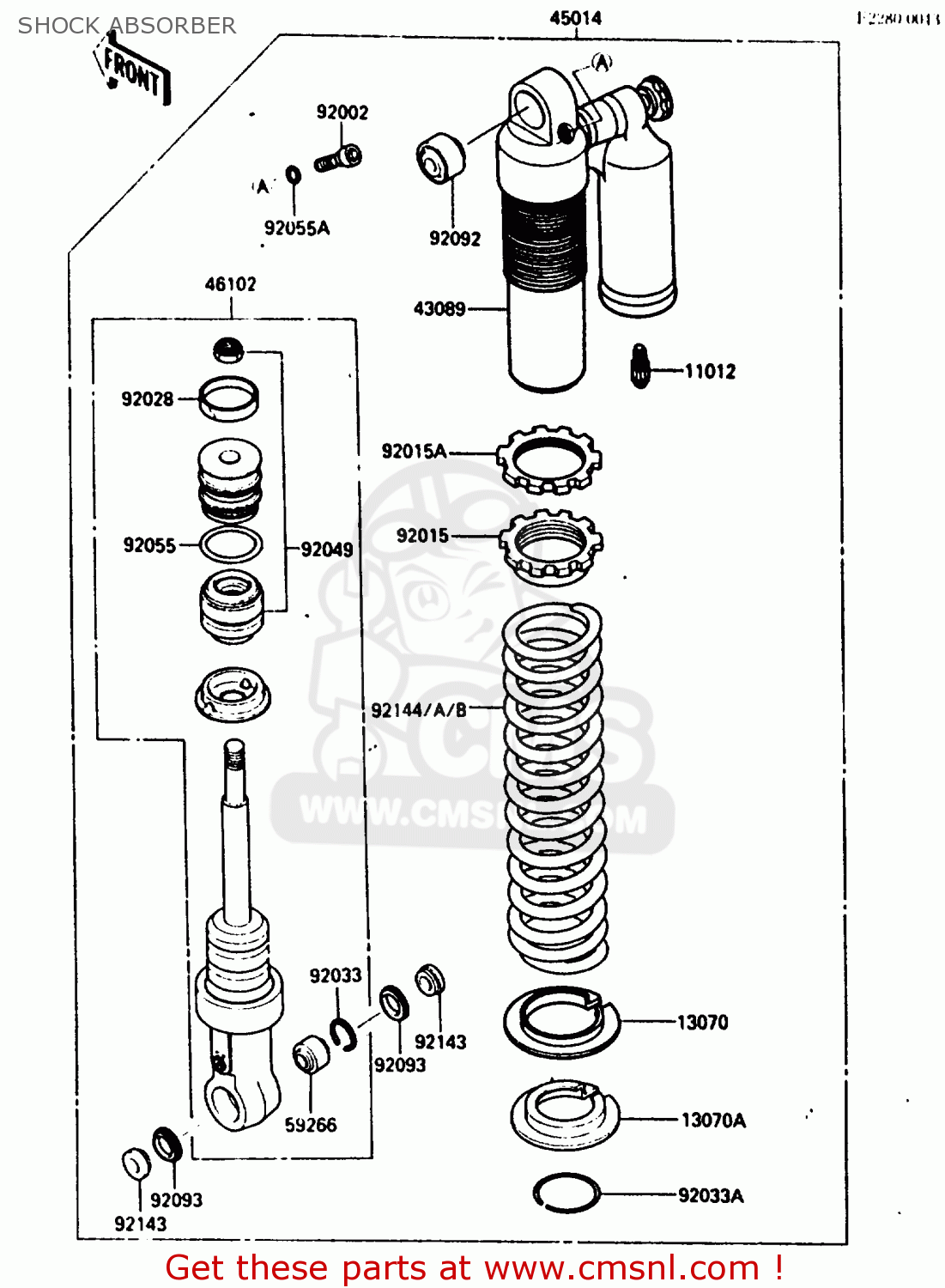 SHOCK ABSORBER KX250-E1 1987 EUROPE UK AL