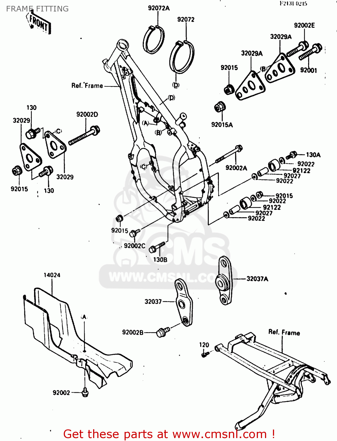 FRAME FITTING KX250-E1 1987 EUROPE UK AL