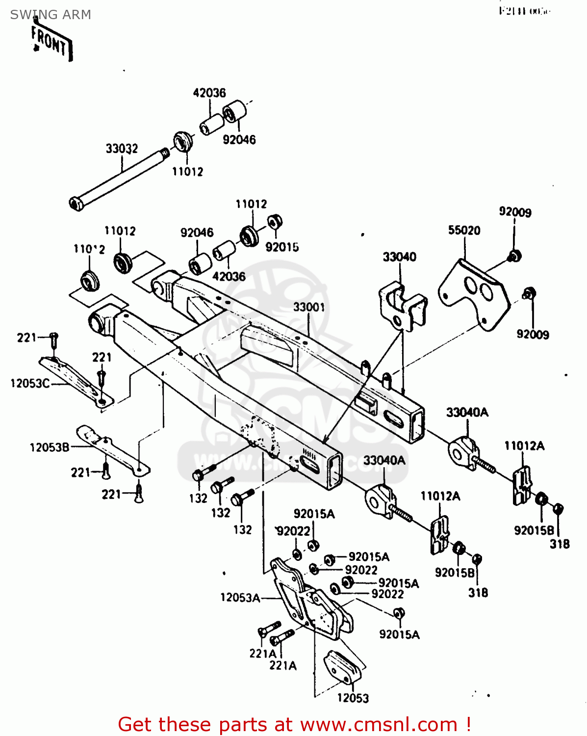 SWING ARM KX250-E1 1987 EUROPE UK AL
