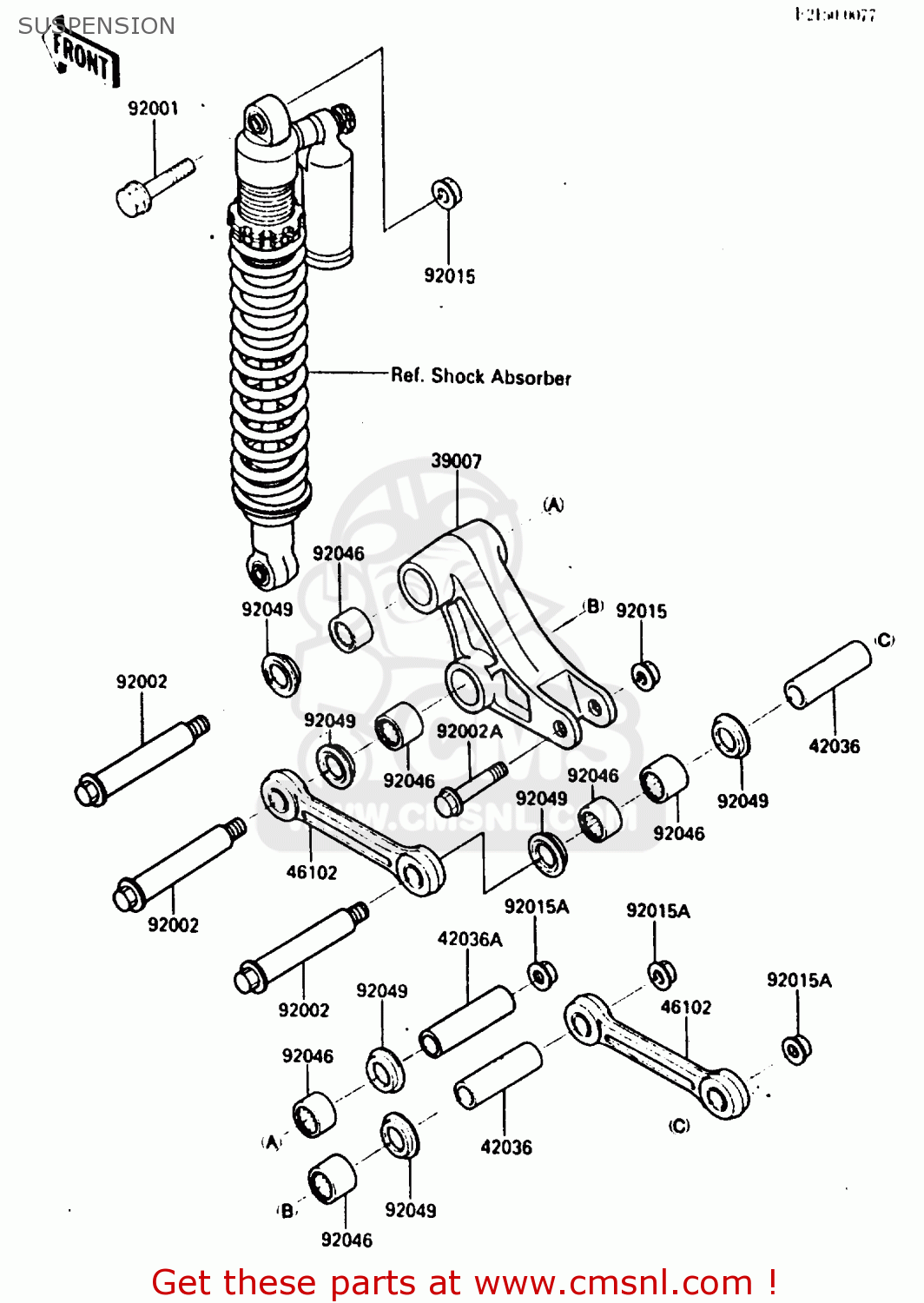 SUSPENSION KX250-E1 1987 EUROPE UK AL
