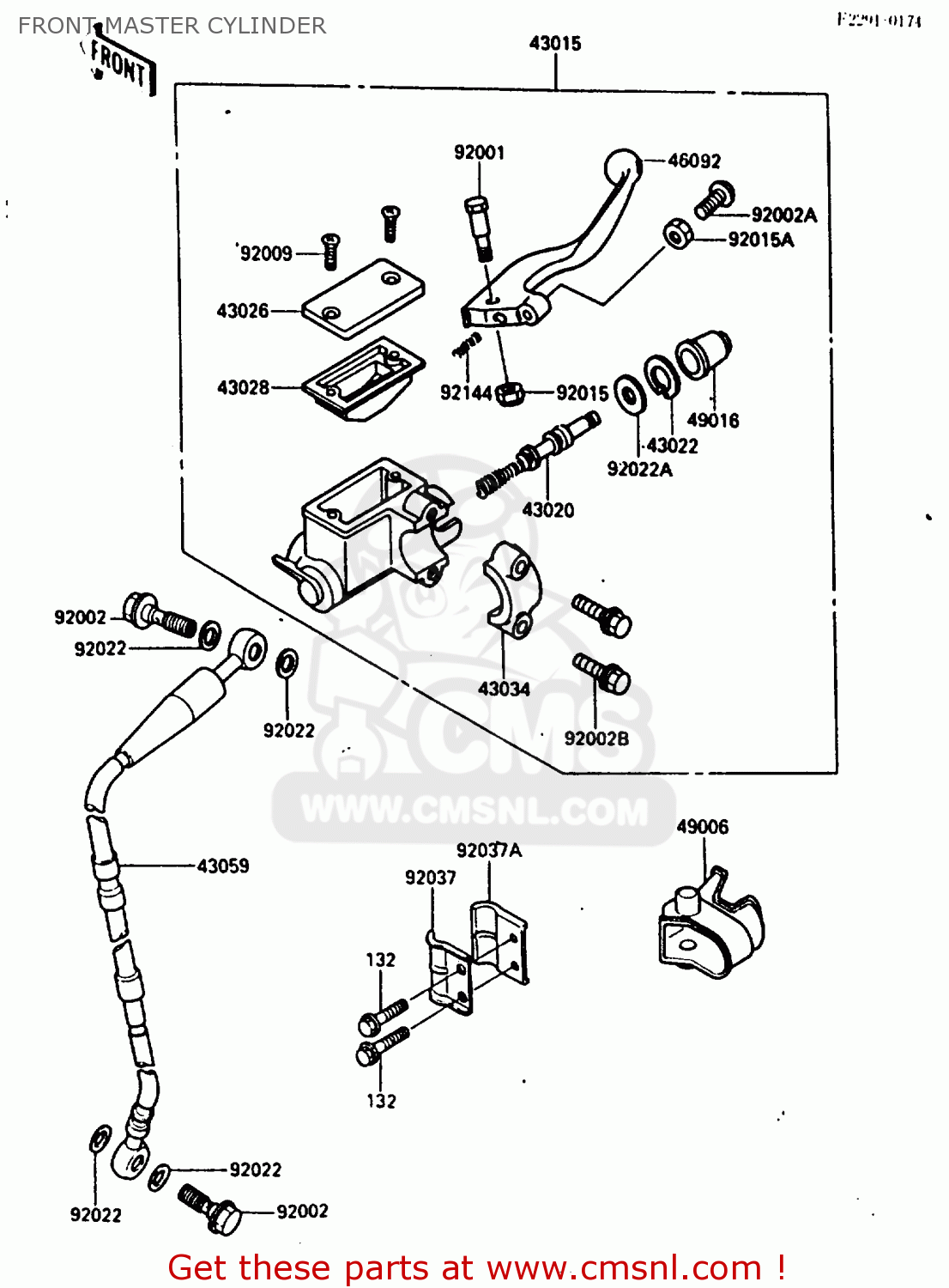 FRONT MASTER CYLINDER KX250-E1 1987 EUROPE UK AL