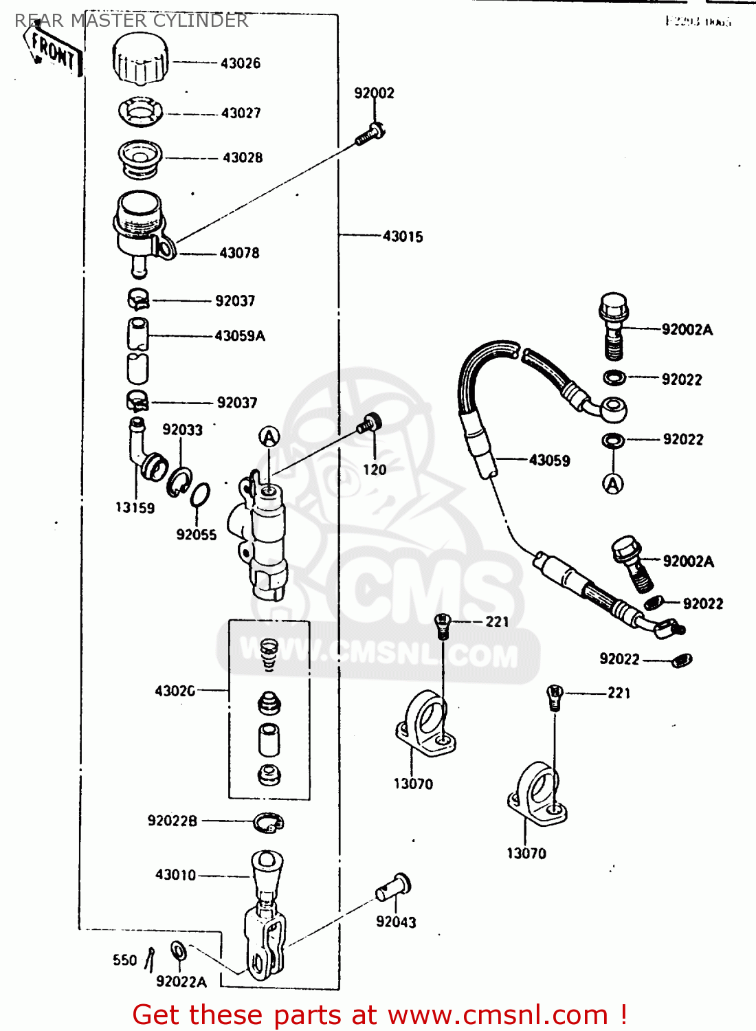 REAR MASTER CYLINDER KX250-E1 1987 EUROPE UK AL