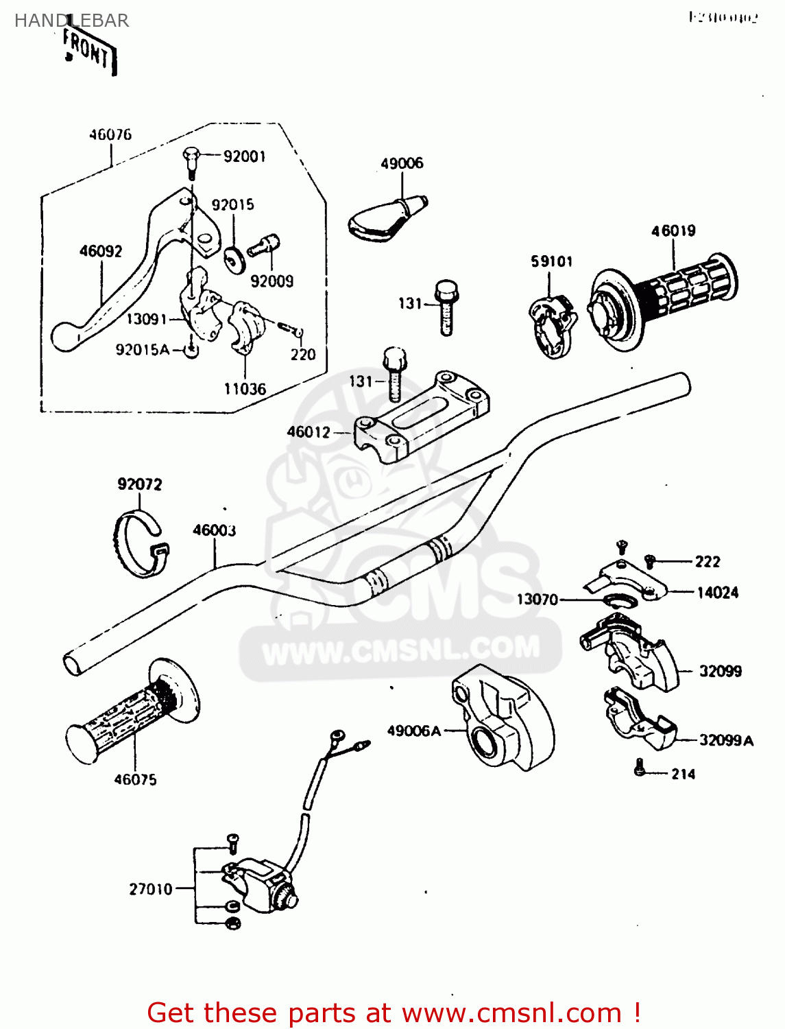 HANDLEBAR KX250-E1 1987 EUROPE UK AL