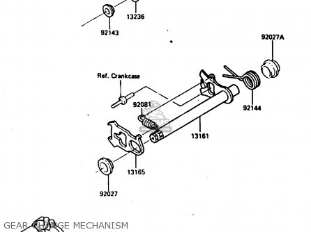 GEAR CHANGE MECHANISM - KX250-E1 1987 EUROPE UK AL
