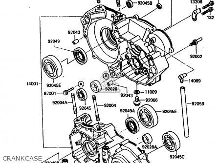 CRANKCASE - KX250-E1 1987 EUROPE UK AL