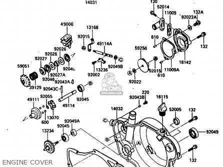 ENGINE COVER - KX250-E1 1987 EUROPE UK AL