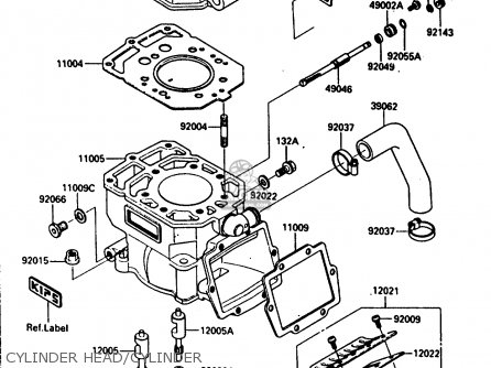 CYLINDER HEAD/CYLINDER - KX250-E1 1987 EUROPE UK AL