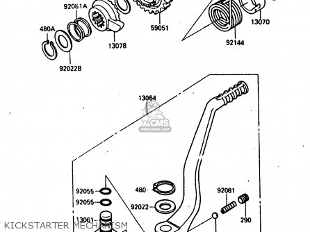 KICKSTARTER MECHANISM - KX250-E1 1987 EUROPE UK AL