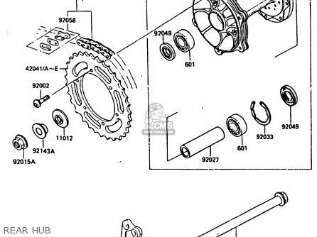 REAR HUB - KX250-E1 1987 EUROPE UK AL