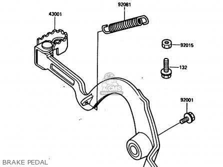 BRAKE PEDAL - KX250-E1 1987 EUROPE UK AL