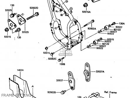 FRAME FITTING - KX250-E1 1987 EUROPE UK AL