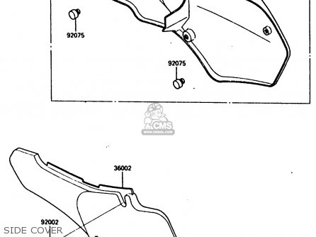 SIDE COVER - KX250-E1 1987 EUROPE UK AL