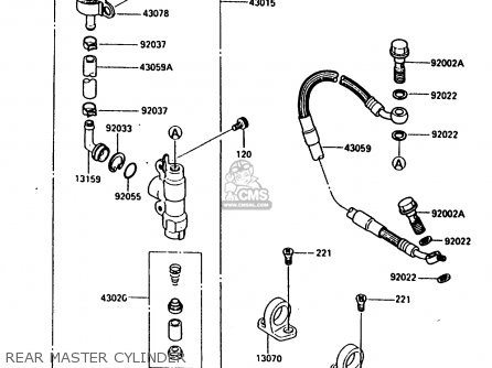 REAR MASTER CYLINDER - KX250-E1 1987 EUROPE UK AL