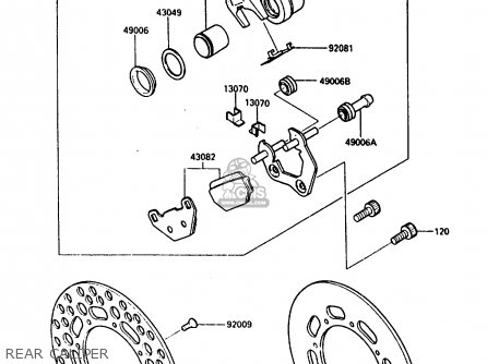 REAR CALIPER - KX250-E1 1987 EUROPE UK AL