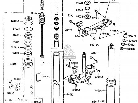 FRONT FORK - KX250-E1 1987 EUROPE UK AL