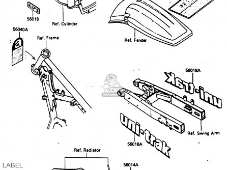 LABEL - KX250-E1 1987 EUROPE UK AL