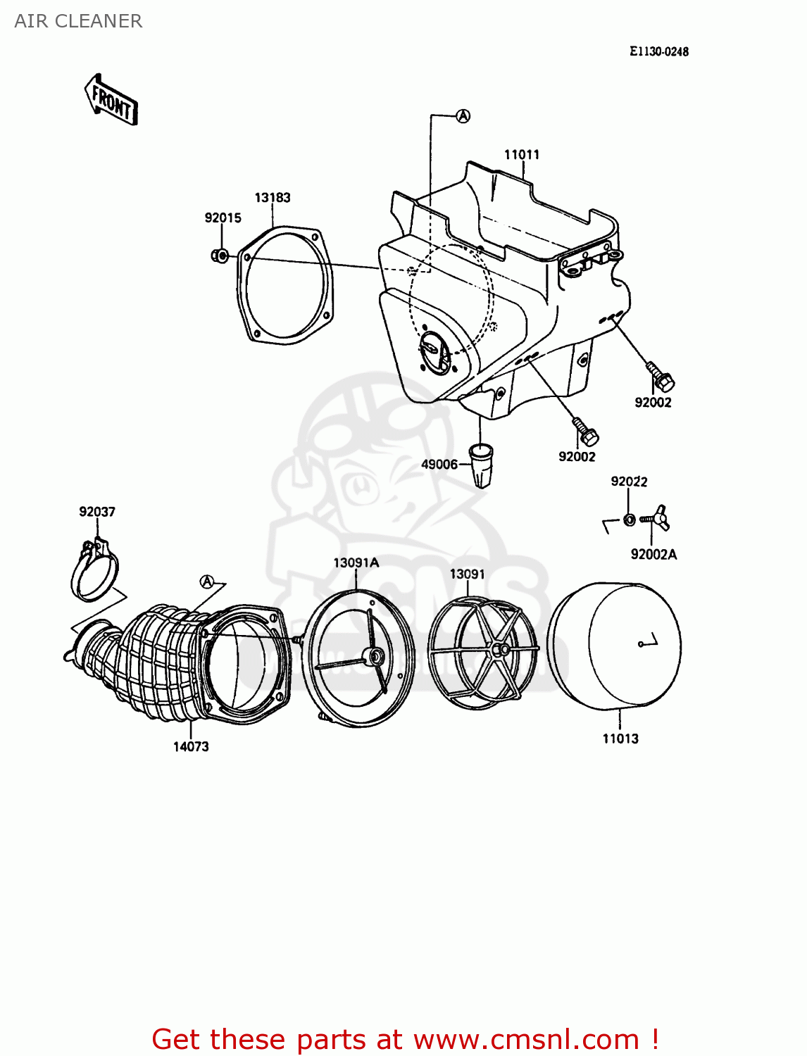 AIR CLEANER KX250-F1 1988 EUROPE UK AL