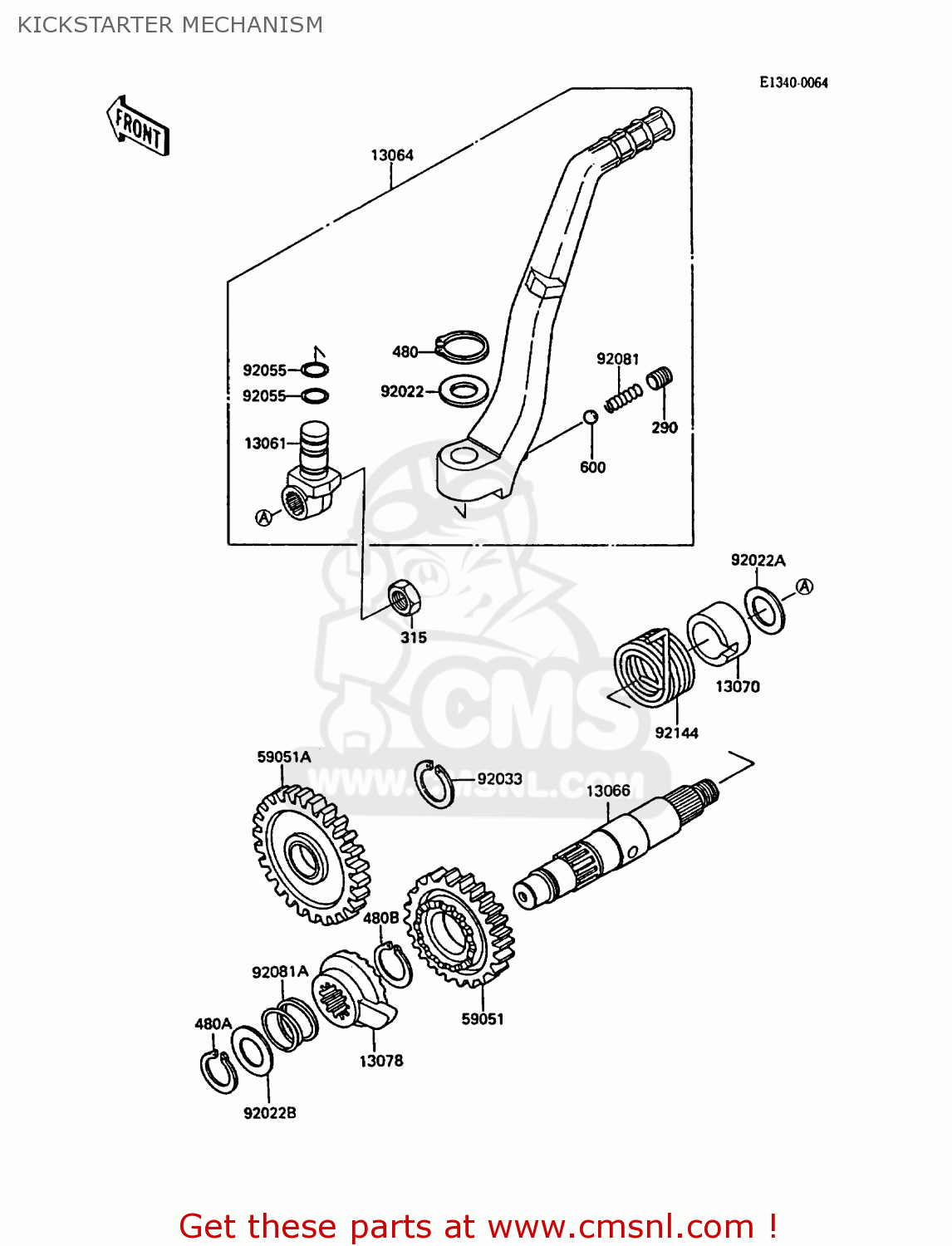 KICKSTARTER MECHANISM KX250-F1 1988 EUROPE UK AL