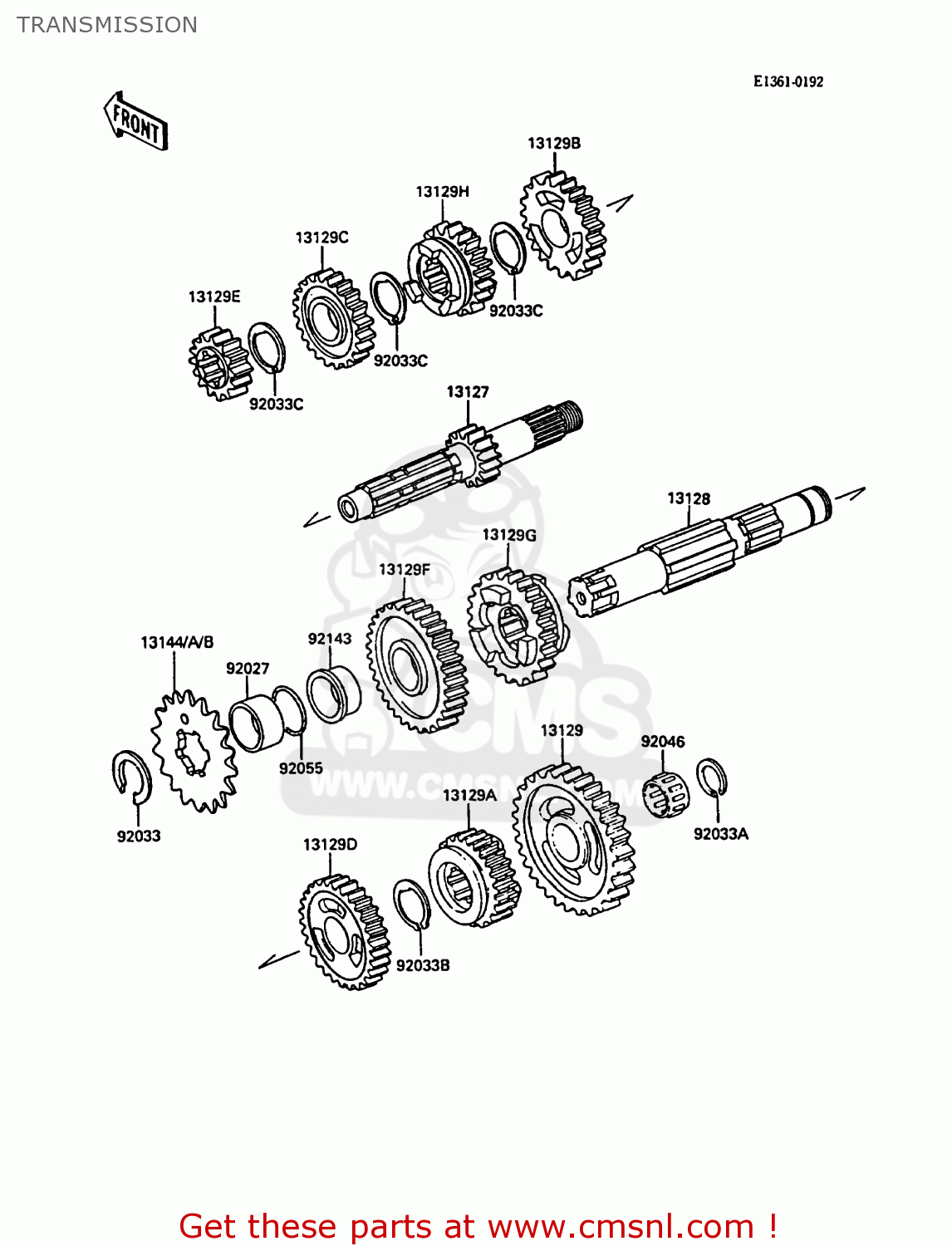 TRANSMISSION KX250-F1 1988 EUROPE UK AL