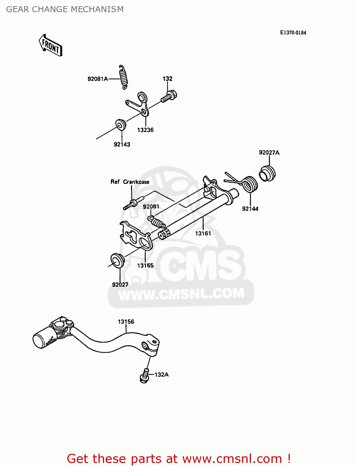 GEAR CHANGE MECHANISM KX250-F1 1988 EUROPE UK AL