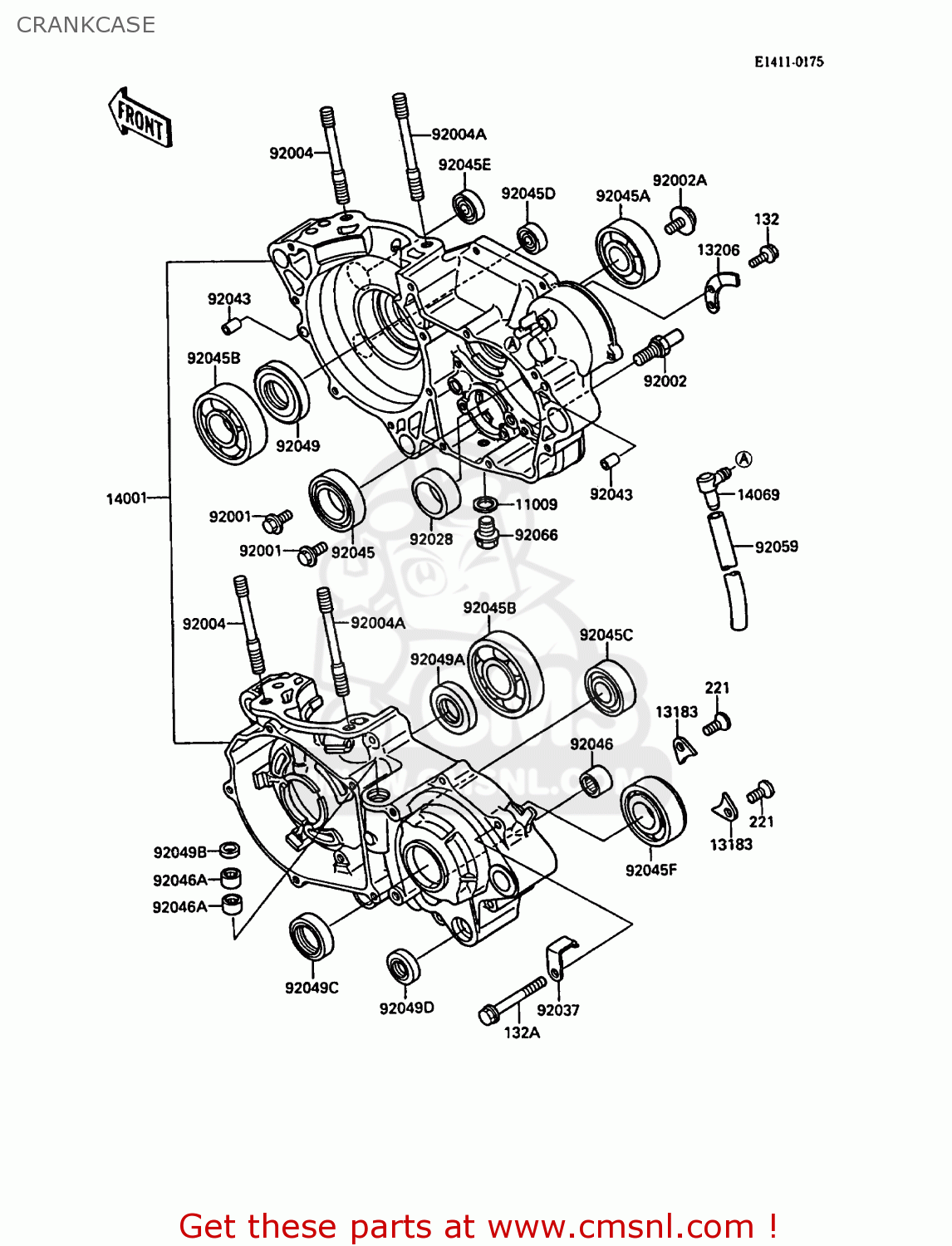 CRANKCASE KX250-F1 1988 EUROPE UK AL