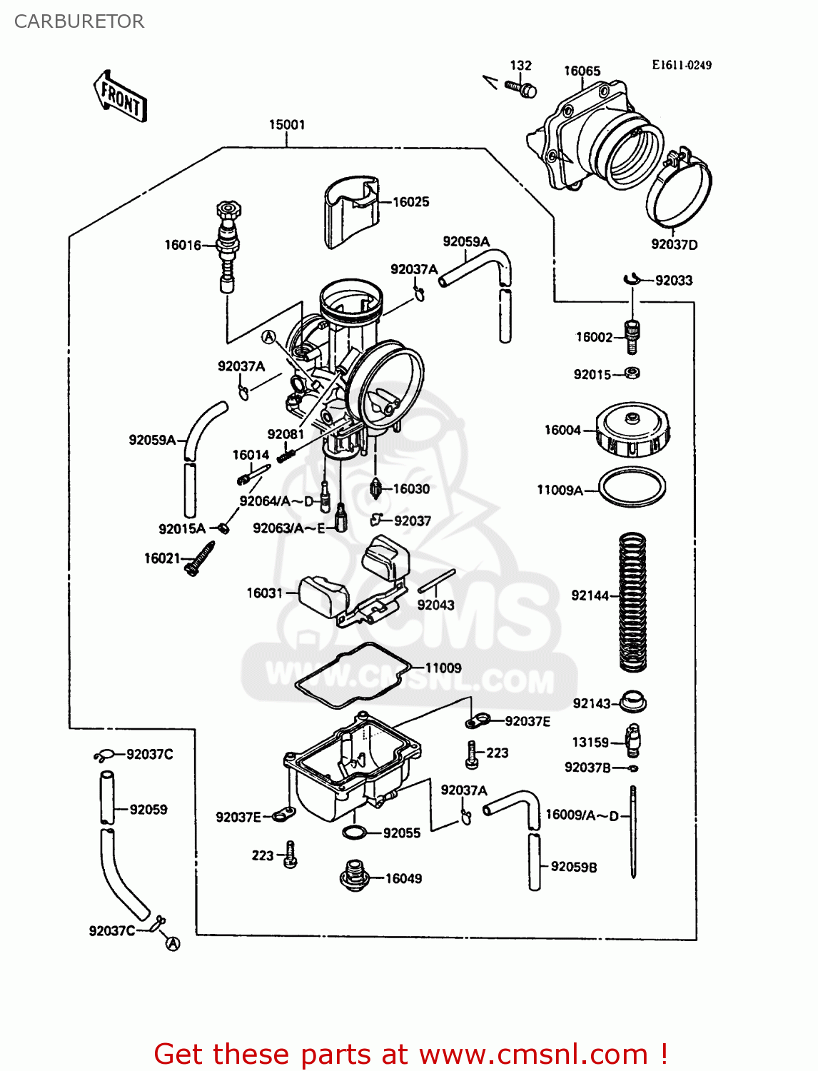 CARBURETOR KX250-F1 1988 EUROPE UK AL