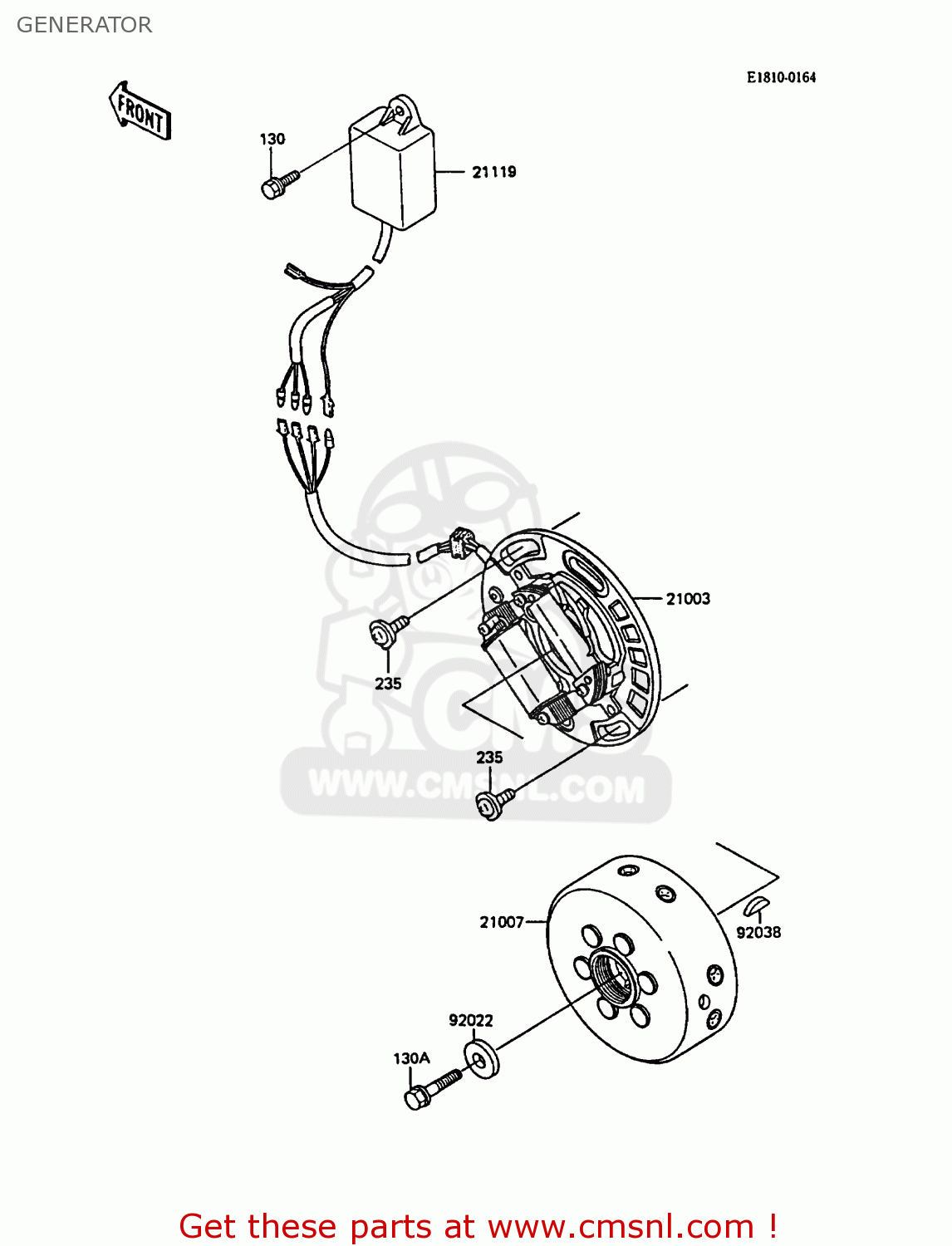 GENERATOR KX250-F1 1988 EUROPE UK AL