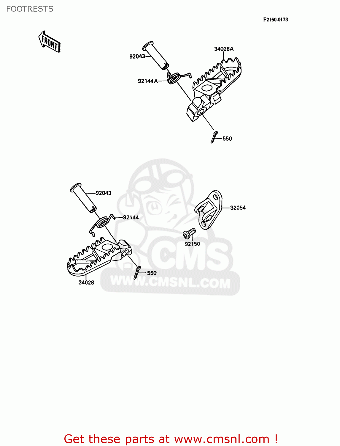 FOOTRESTS KX250-F1 1988 EUROPE UK AL